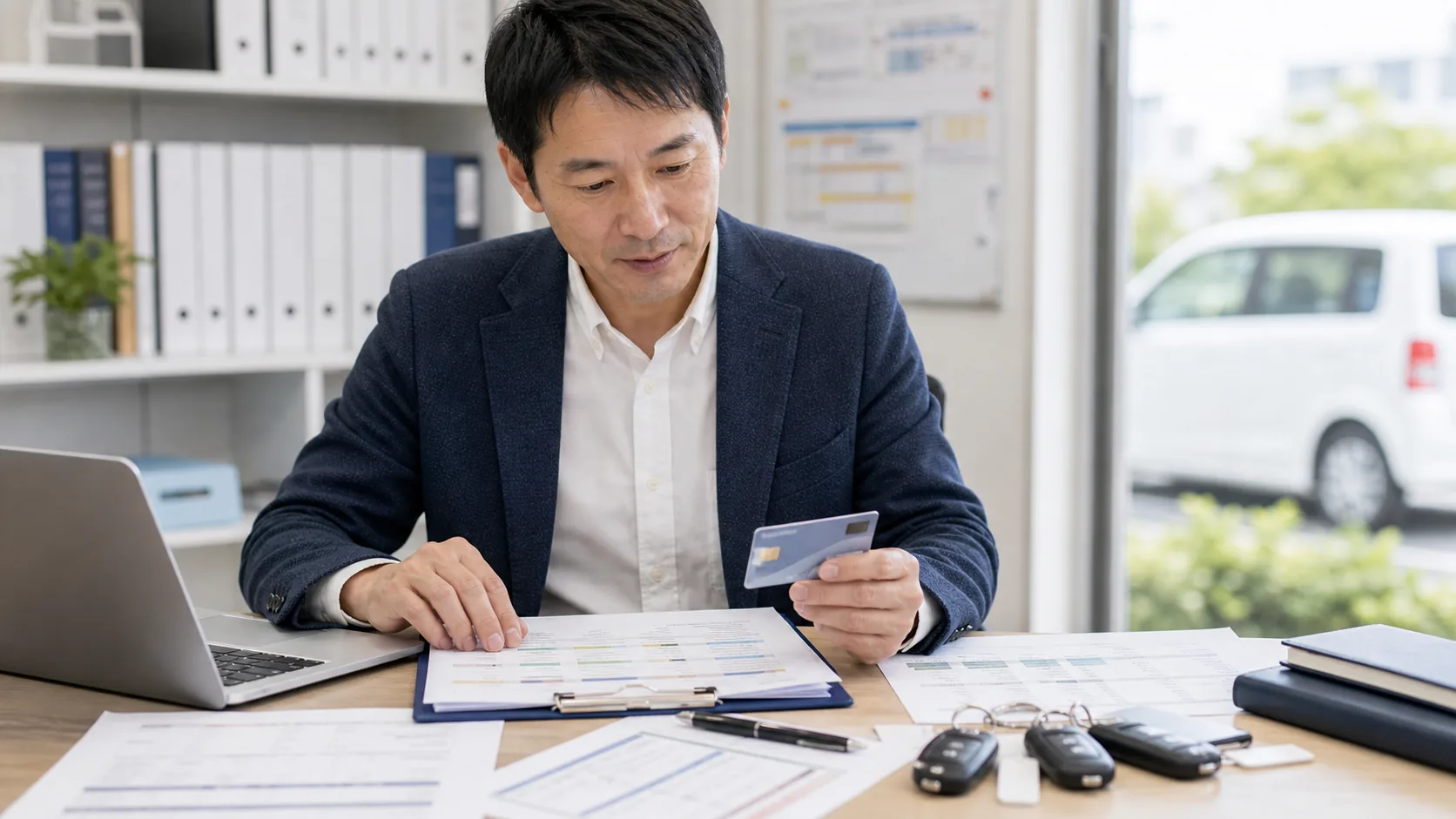 営業車の法人ETCカード管理を行うイメージ