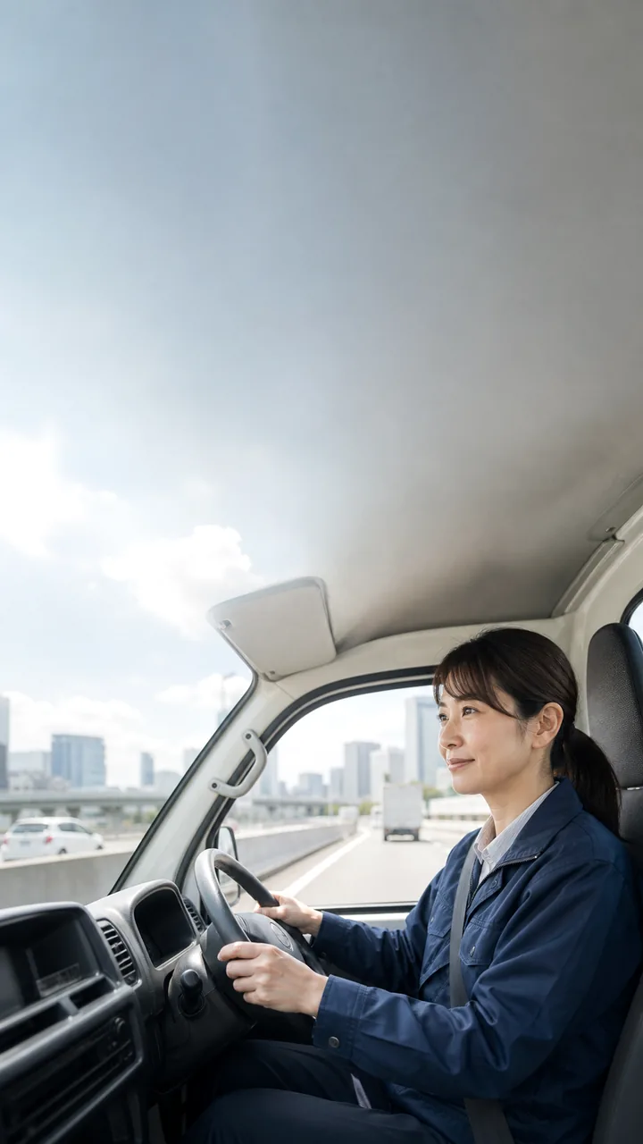 業務車両で移動するドライバーのイメージ